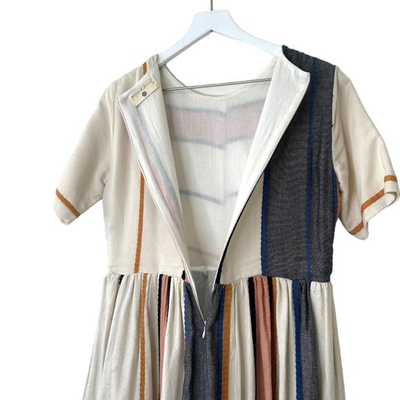 Piper & Scoot Striped Short Sleeve Cotton Midi Eleanor Dress Size XS - Picture 9 of 13